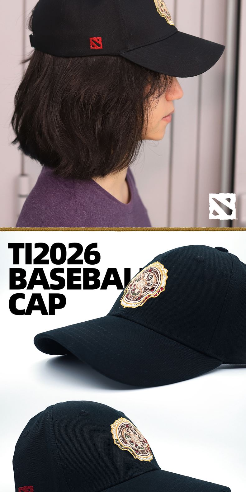 TI2026 Themed Baseball Cap detail 4